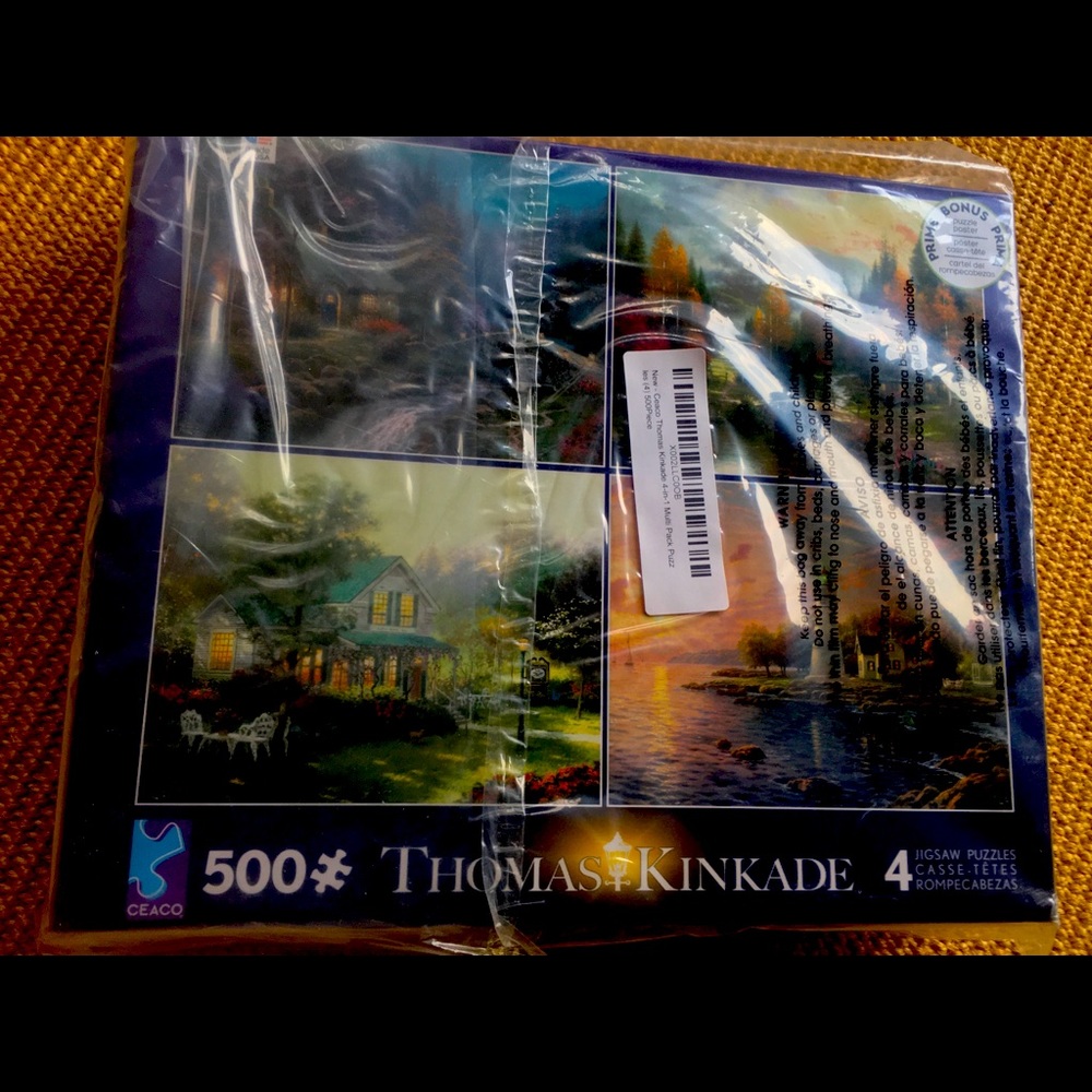 NEW Thomas Kinkade 4 in 1 multi pack puzzle.
